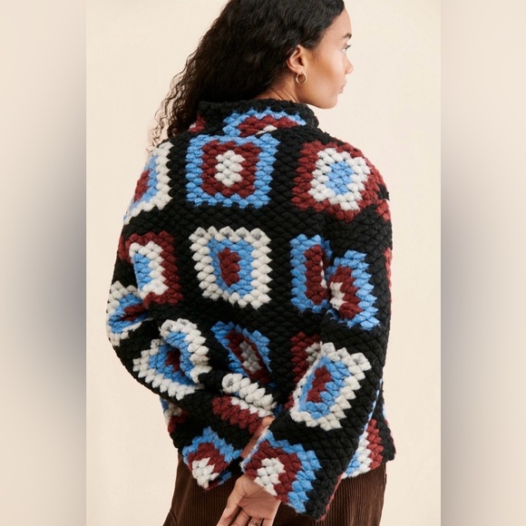 Damson Madder Agnes Crochet Half Zip Pullover Size 4 - Picture 8 of 13